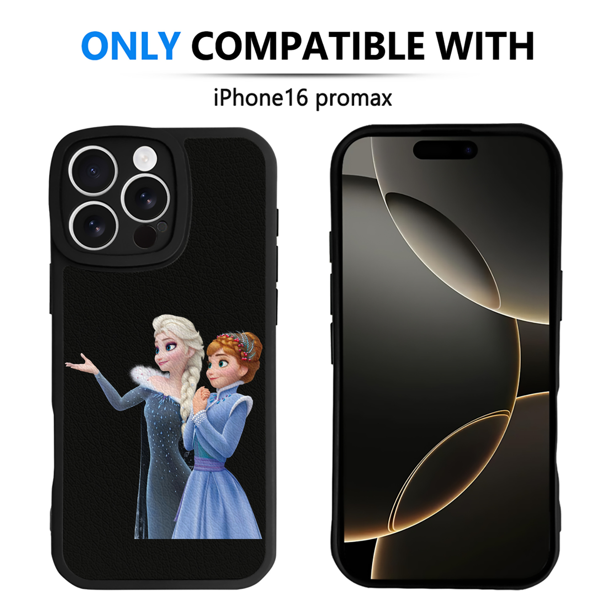 （画像用） アナと雪の女王 アンナ エルサ Frozen Anna Elsa 【iPhone 16シリーズ対応】シリコンスマホケース（レザー調） 材質：シリコン